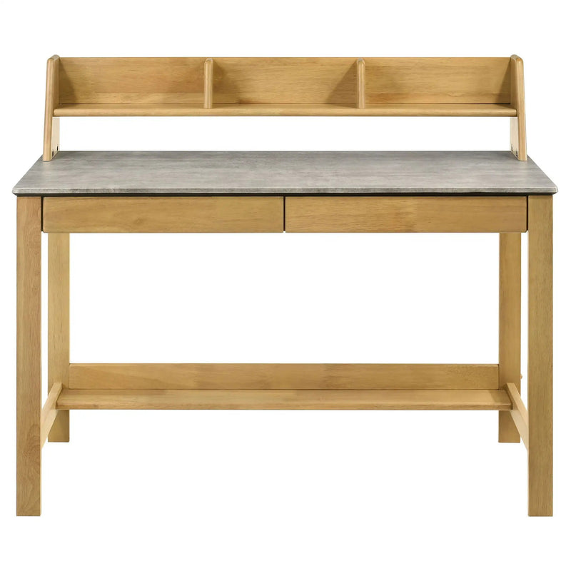 Besler 47-inch SmartTop Writing Desk with Shelf Cement and Natural by Unique Piece Furniture