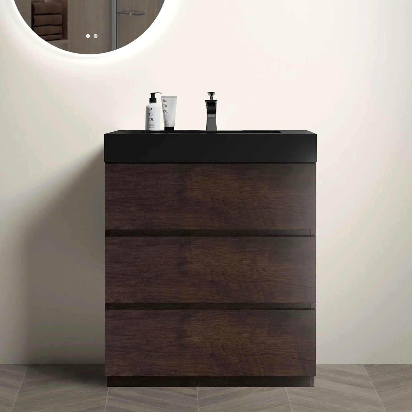 Alice - Bathroom Vanity With Large Storage Freestanding Bathroom Vanity, Sink For Modern Bathroom, One-Piece Sink Basin Without Drain And Faucet by HouseOfZazla