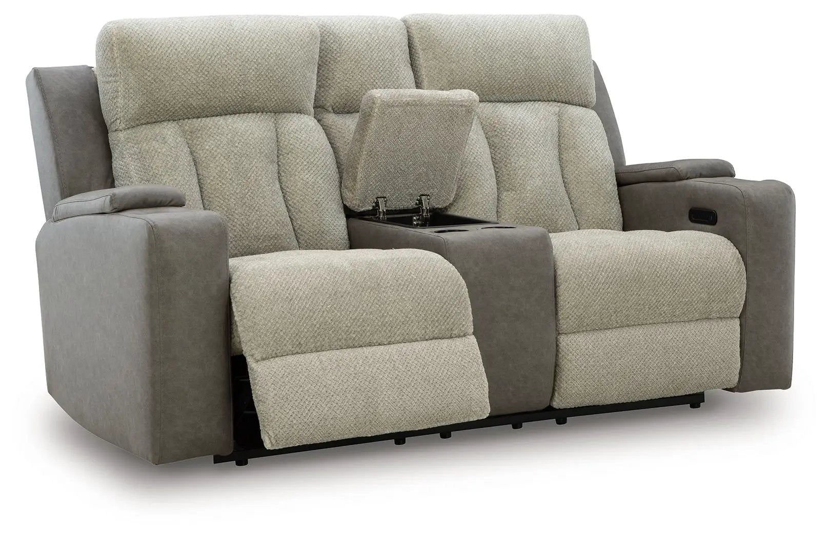 WhipLash - Power Reclining Loveseat With Console / Adj Headrest - Sisal by Unique Piece Furniture