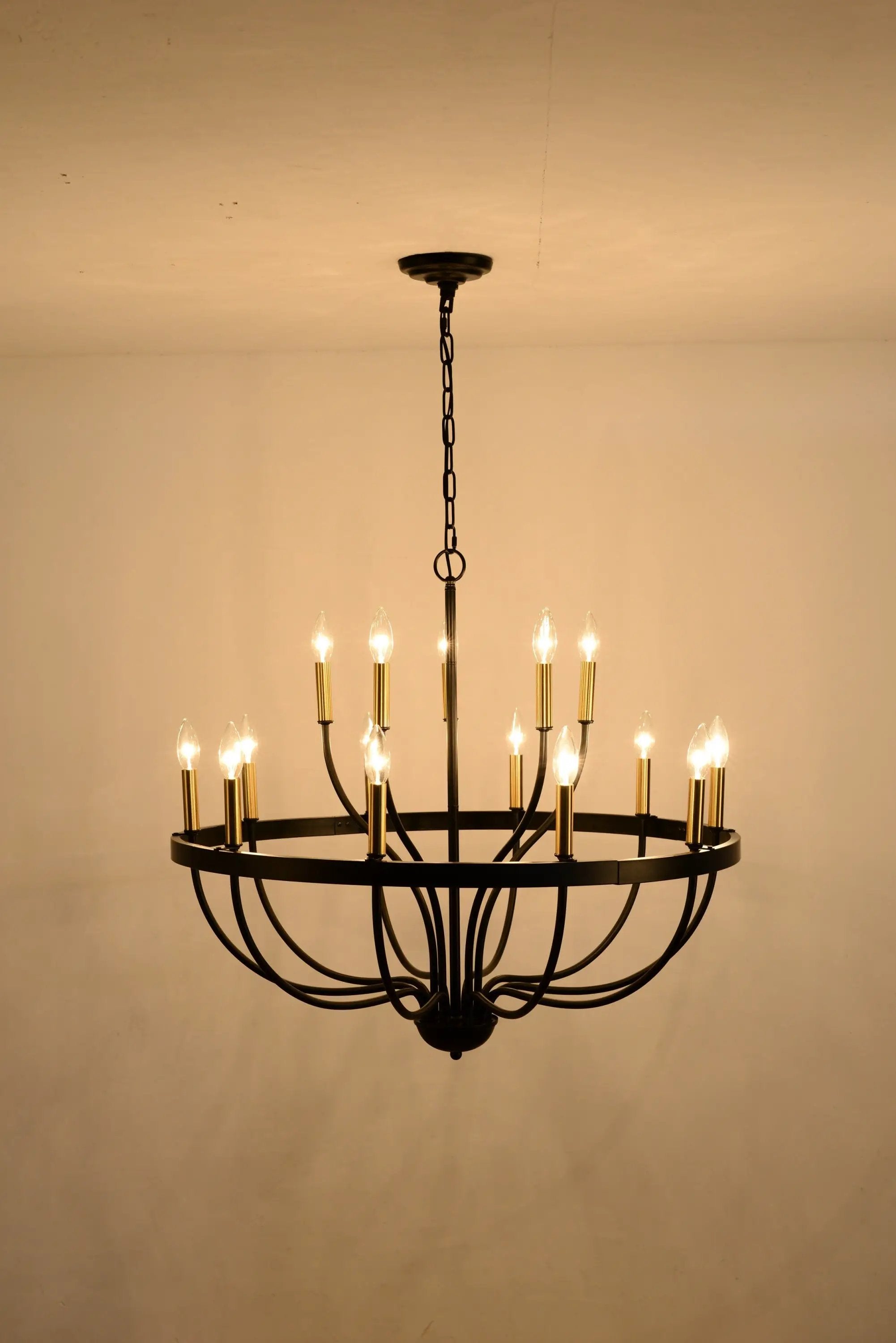 18-Light Industrial Iron Candle Chandelier by HouseOfZazla