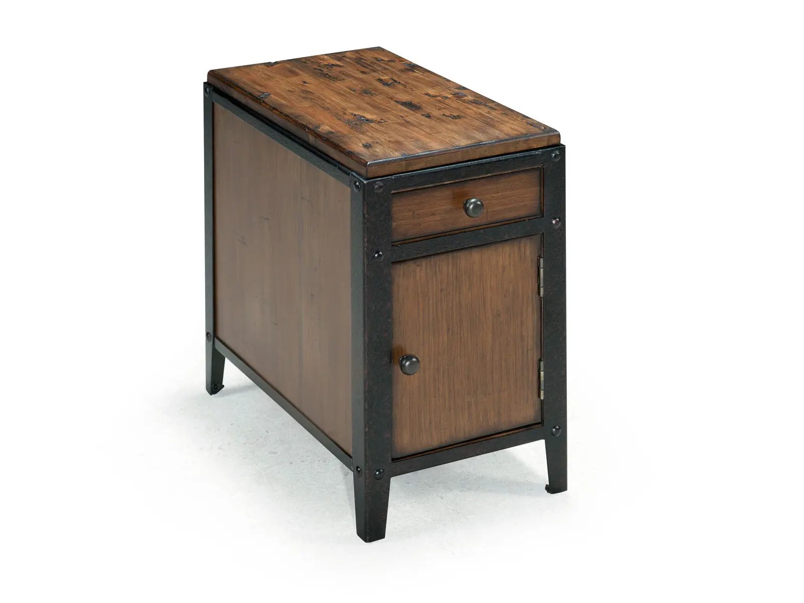 Pinebrook - Chairside Door End Table - Distressed Natural Pine by Unique Piece Furniture