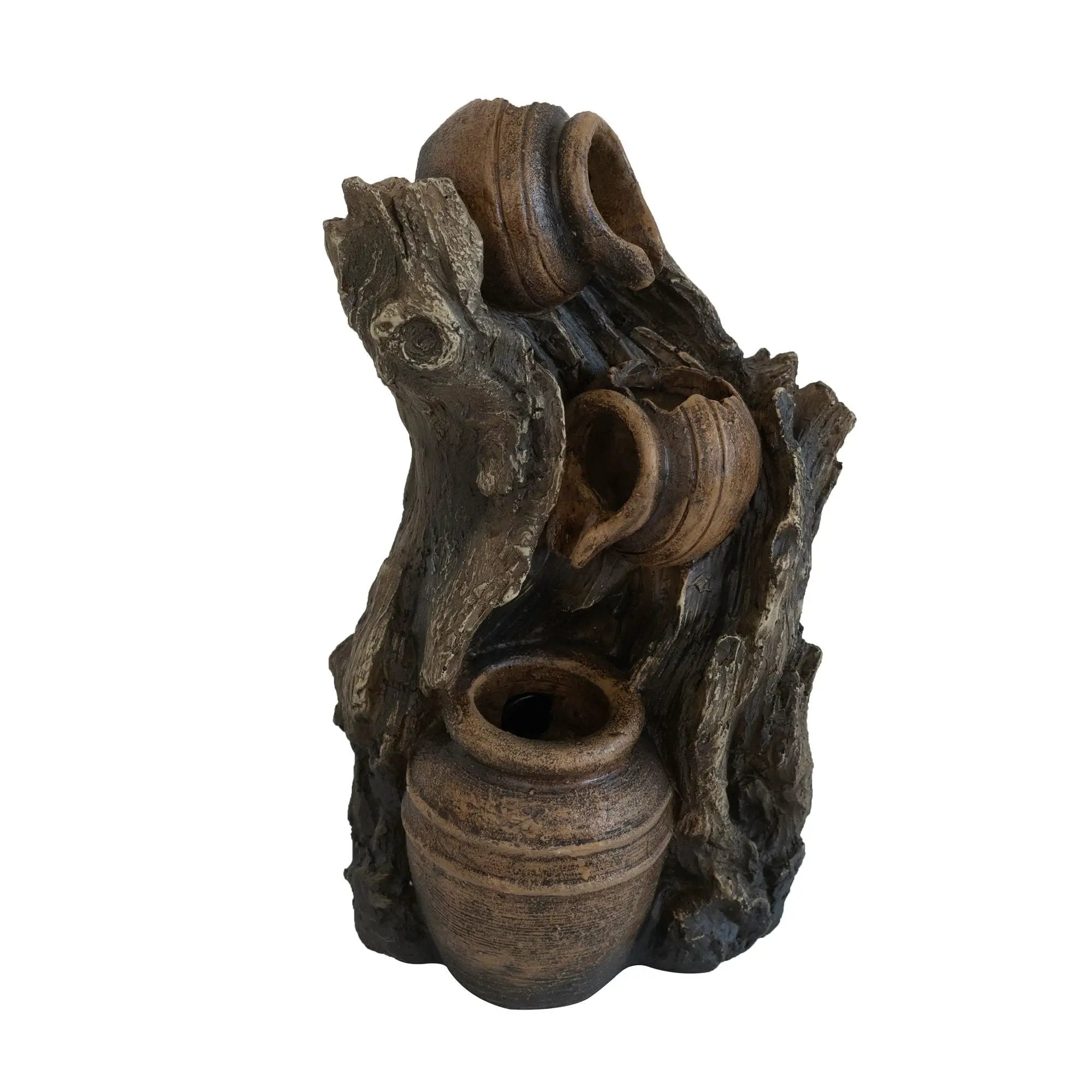 Decorative 3 Tier Water Fountain With Pot Design - Brown by HouseOfZazla