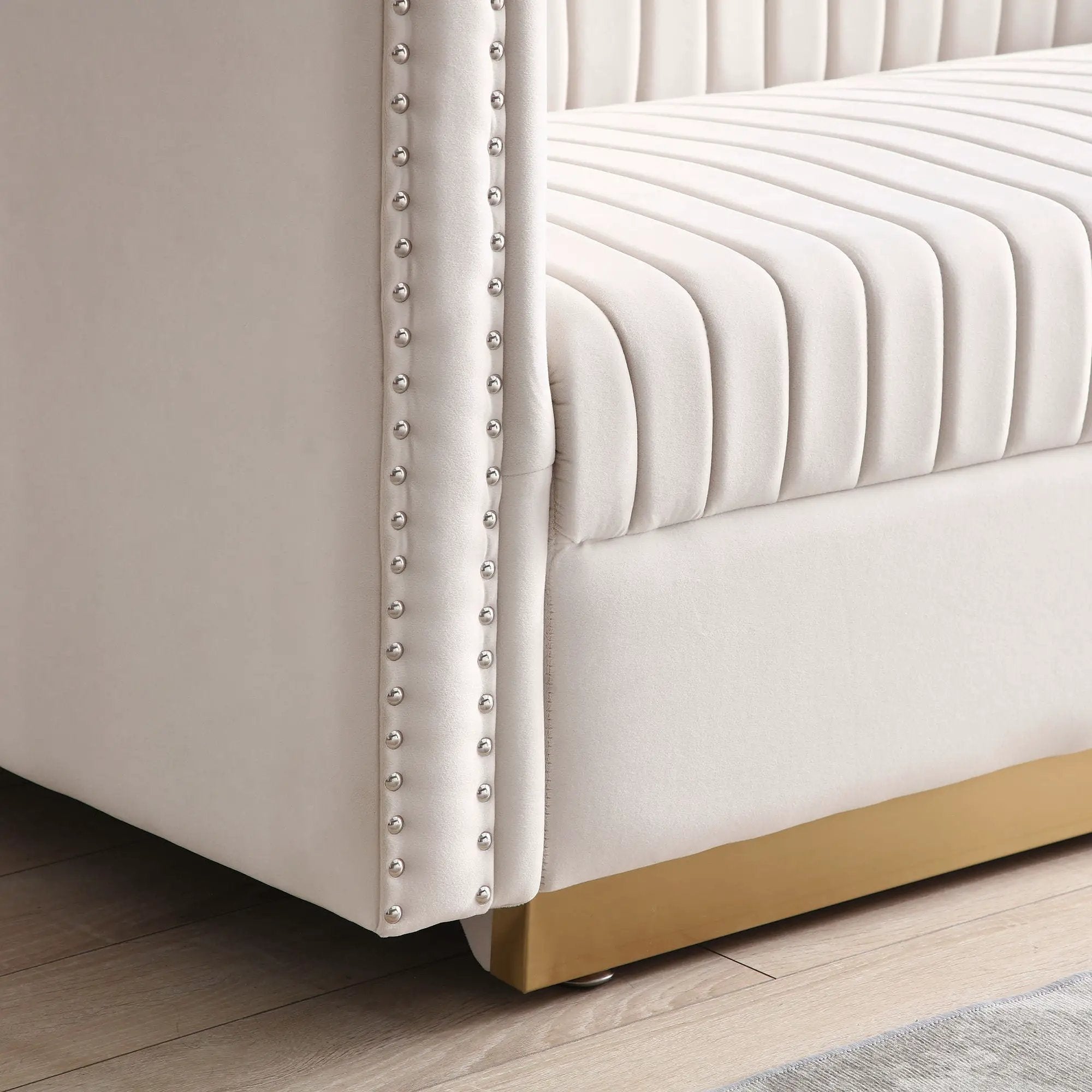 Contemporary Vertical Channel Tufted Sofa Loveseat Modern Upholstered Couch For Living Room With 2 Pillows by HouseOfZazla