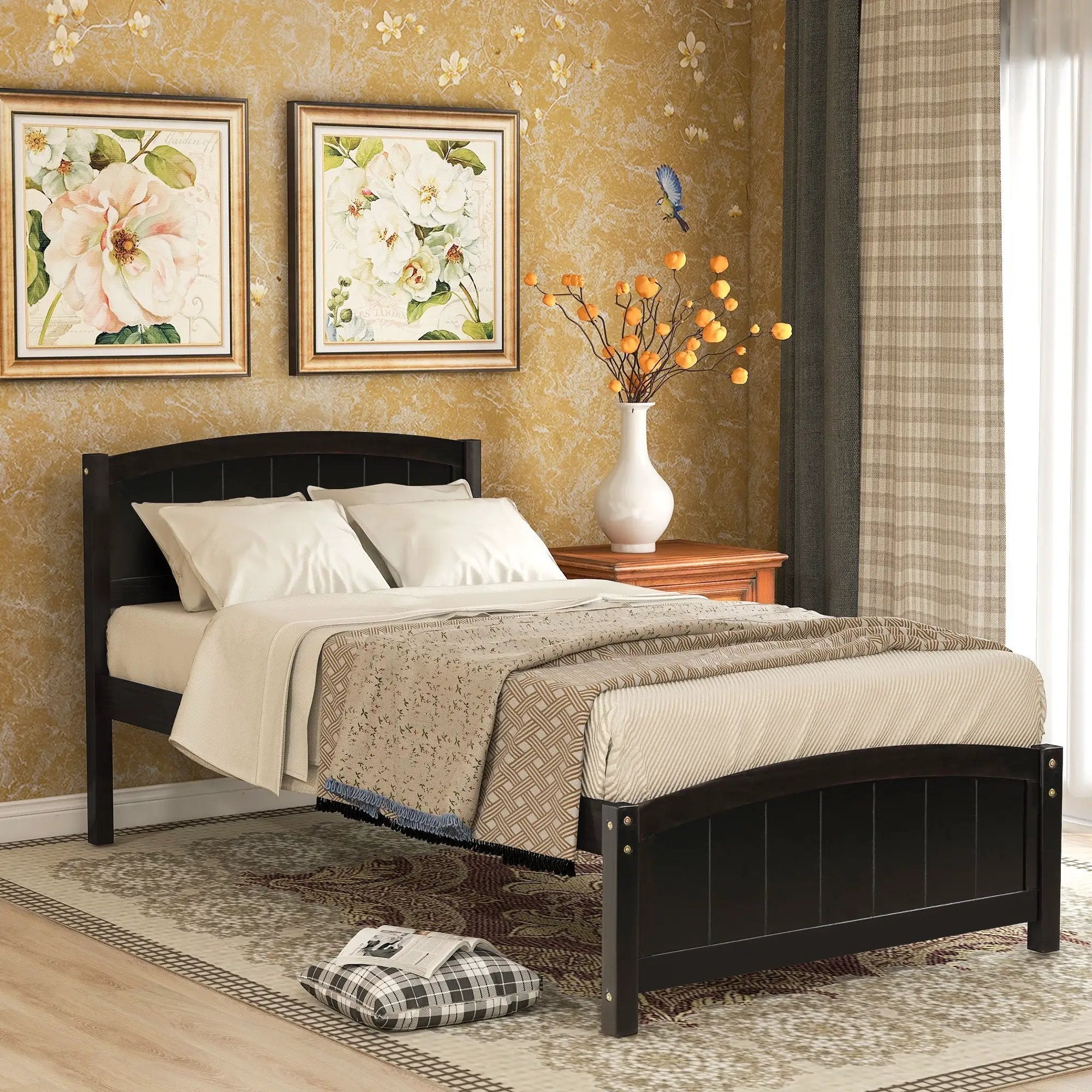 Platform Bed & Headboard, Footboard And Wood Slat Support by HouseOfZazla