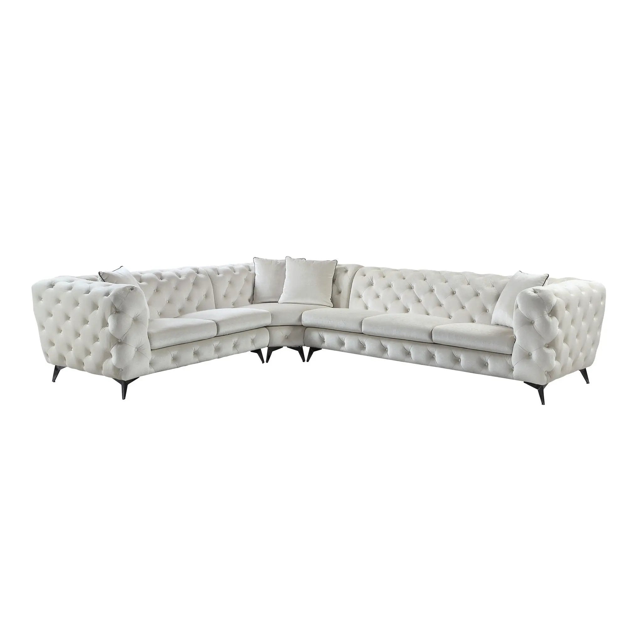 Atronia - Sectional Sofa With 4 Pillows - Beige by Unique Piece Furniture
