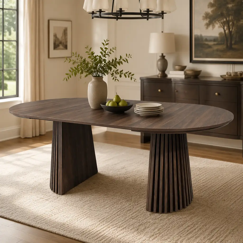 Walnut-Colored Wooden Dining Table by HouseOfZazla