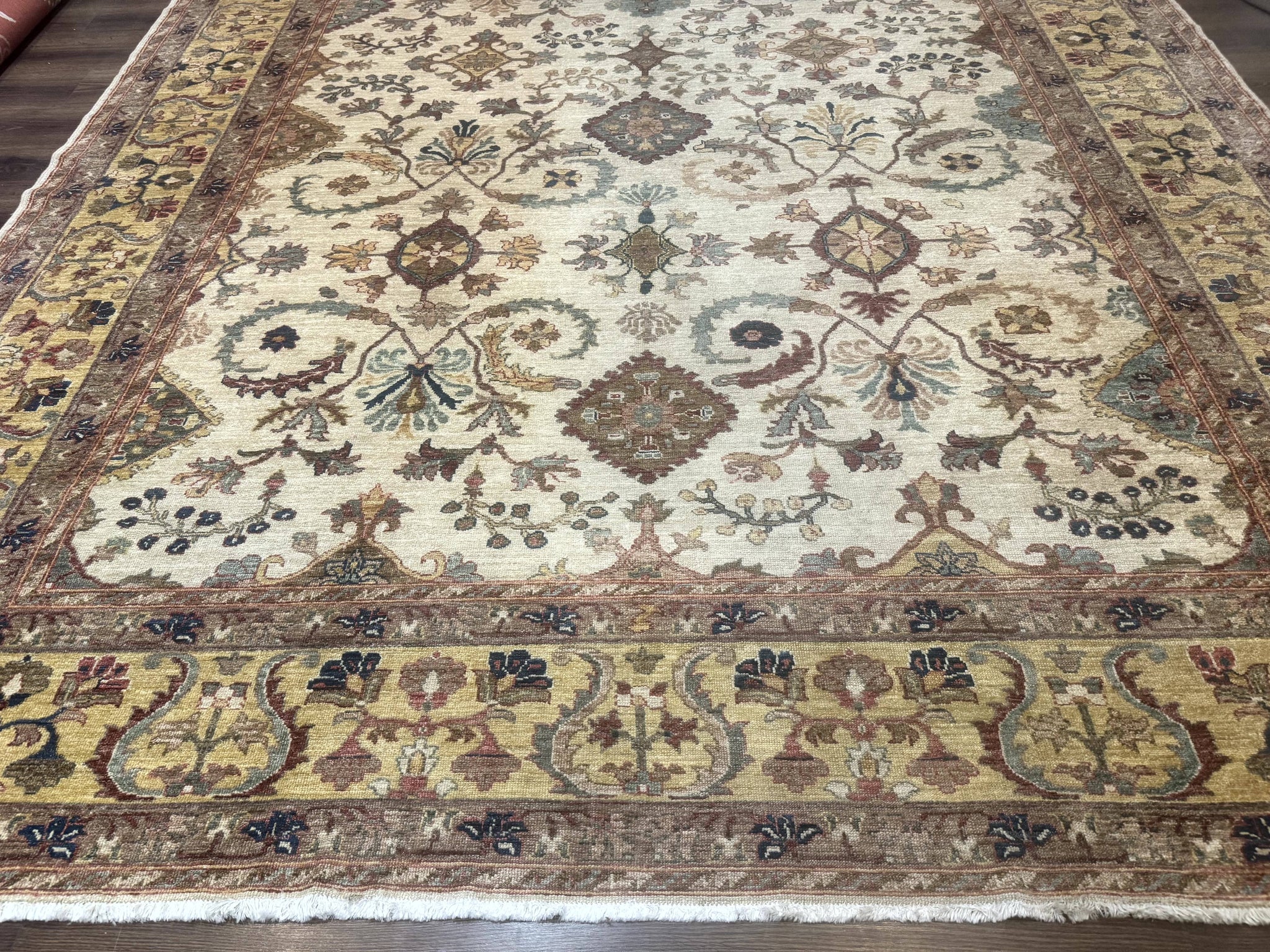 Egyptian Rug 9x12, Mahal Sultanabad Carpet, Handmade Wool Rug, Oatmeal Color by Jewel Rugs