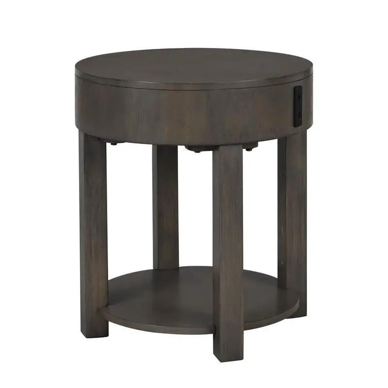 Jonah - MDF End Table With USB Ports - Light Brown by Unique Piece Furniture