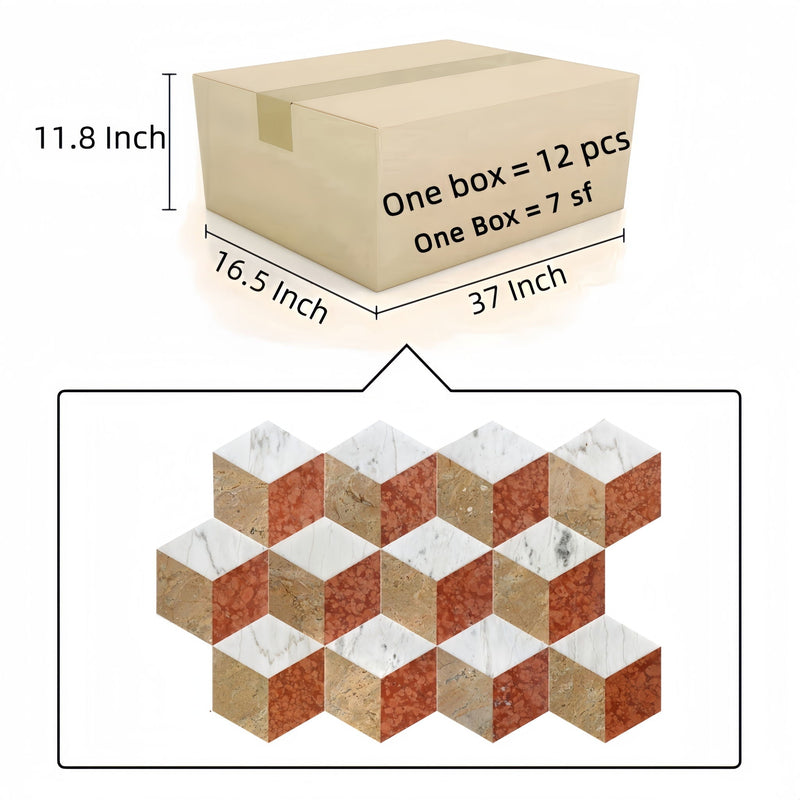 Hexagon Water Tiles For Floor And Wall (Set of 12) by HouseOfZazla