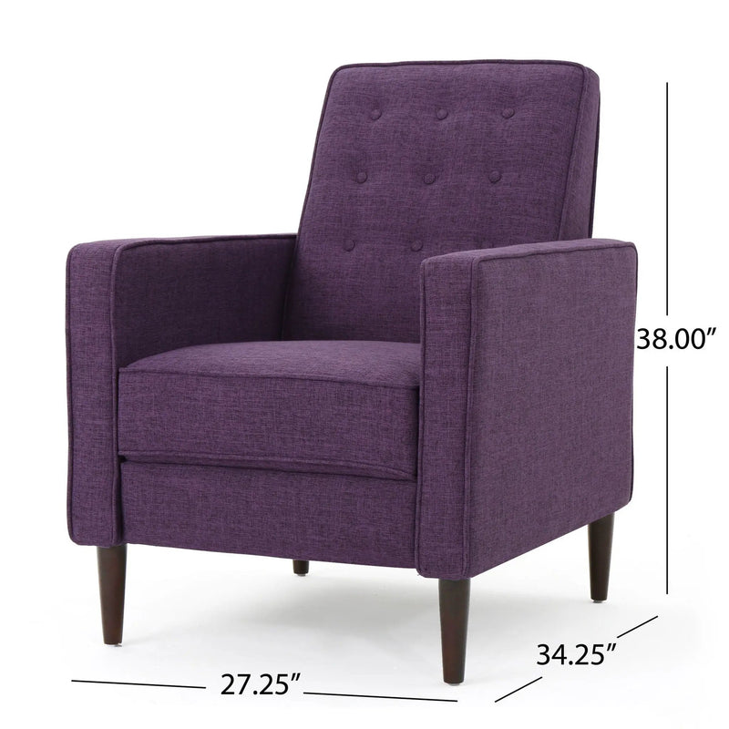Mid-Century Modern Recliner With Button Tufted Waffle Stitch by Unique Piece Furniture