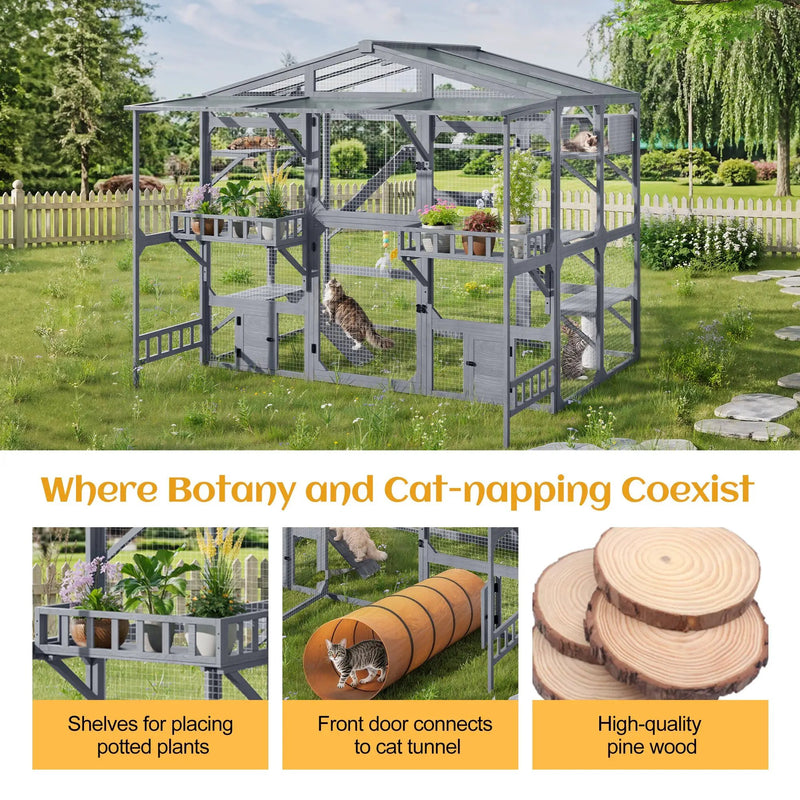 Large Outdoor Catio for 6-10 Cats by HouseOfZazla