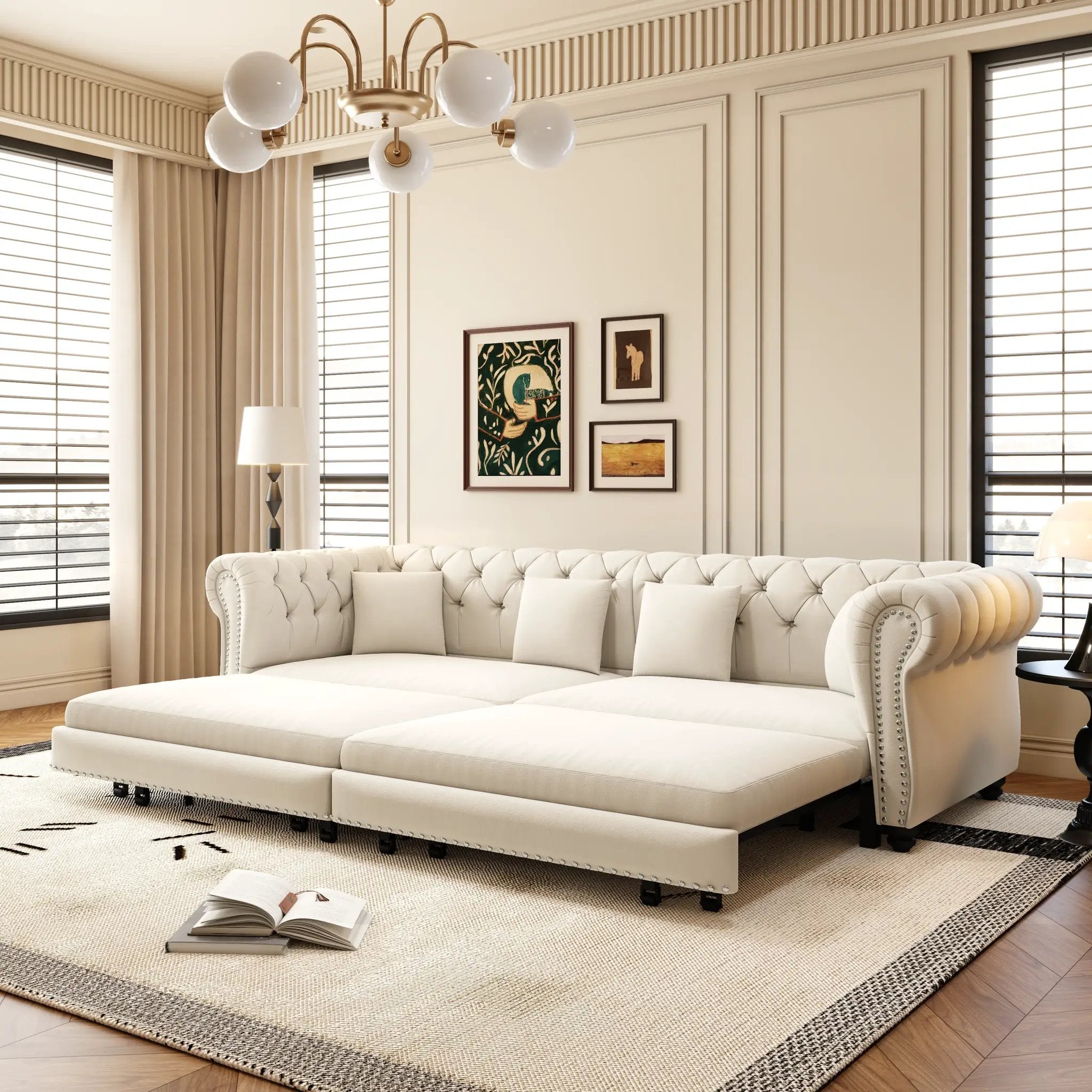 Chesterfield 3-in-1 Pull-Out Sofa Bed by HouseOfZazla