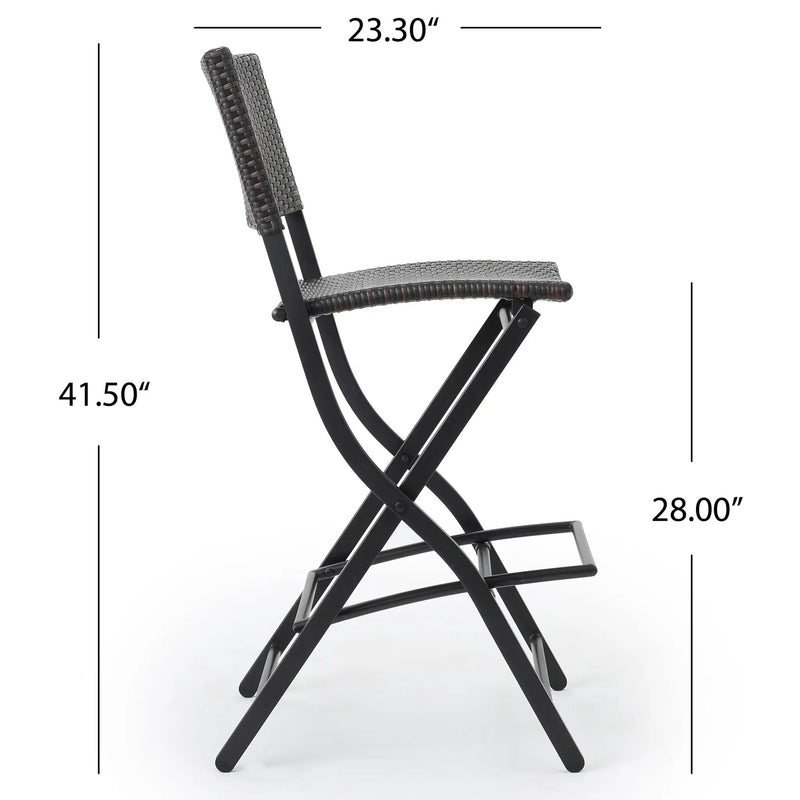 Outdoor Wicker Barstools Faux Rattan Patio Bar Stools - Set of 2 by HouseOfZazla