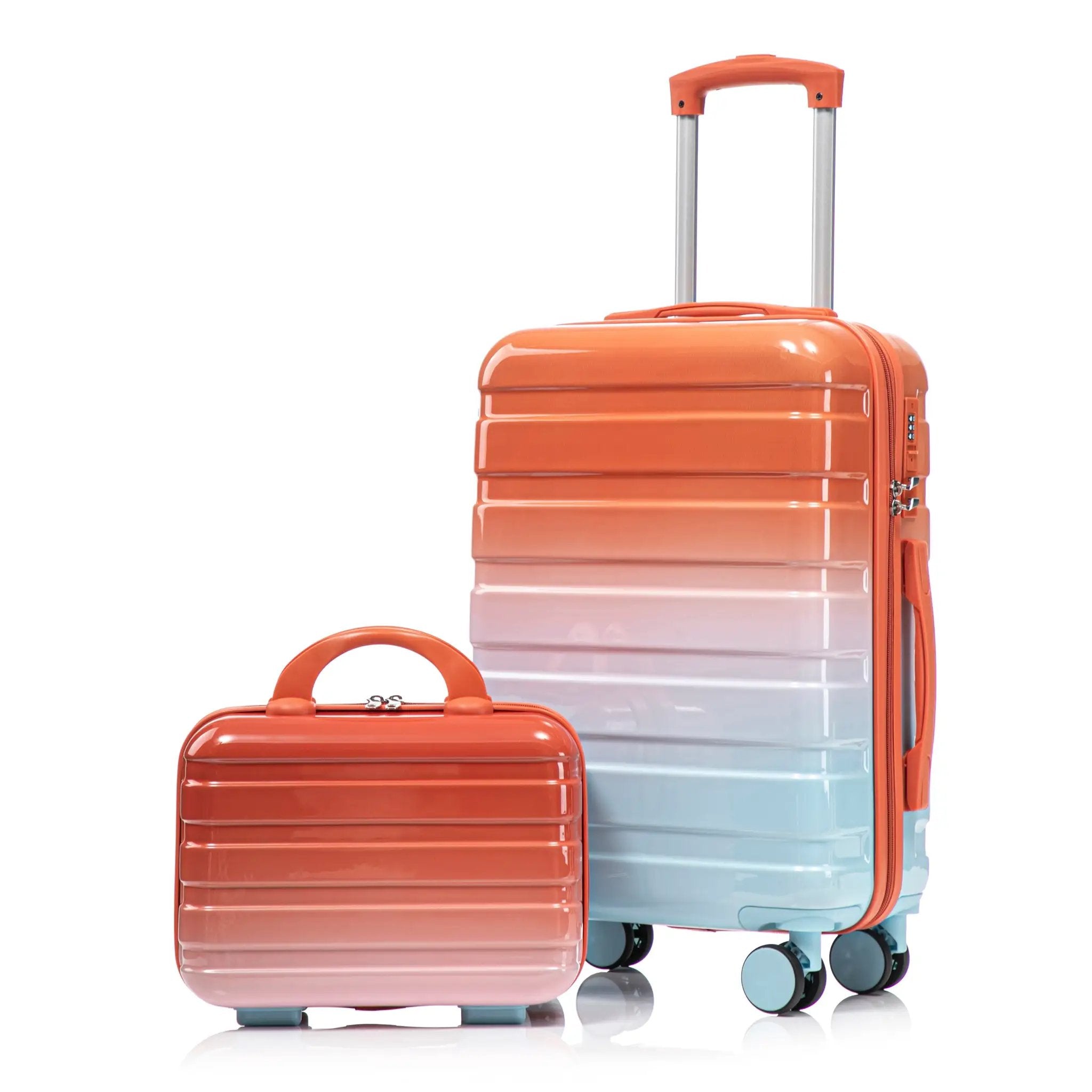 2 Pc PC Spinner Wheel Luggage Set with Gradient Color and Lock by HouseOfZazla