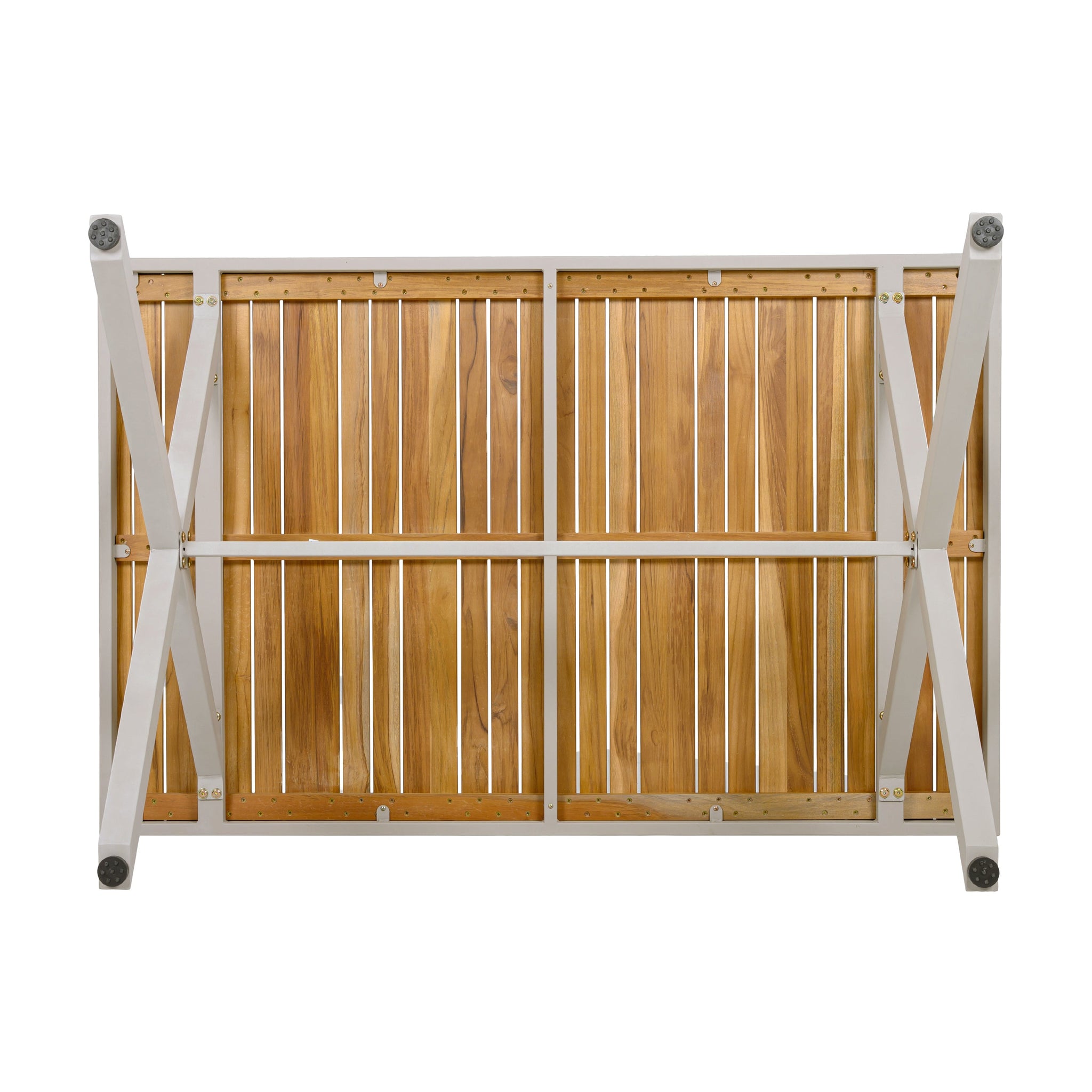Teak Wood Top Outdoor Table with Steel Frame by HouseOfZazla