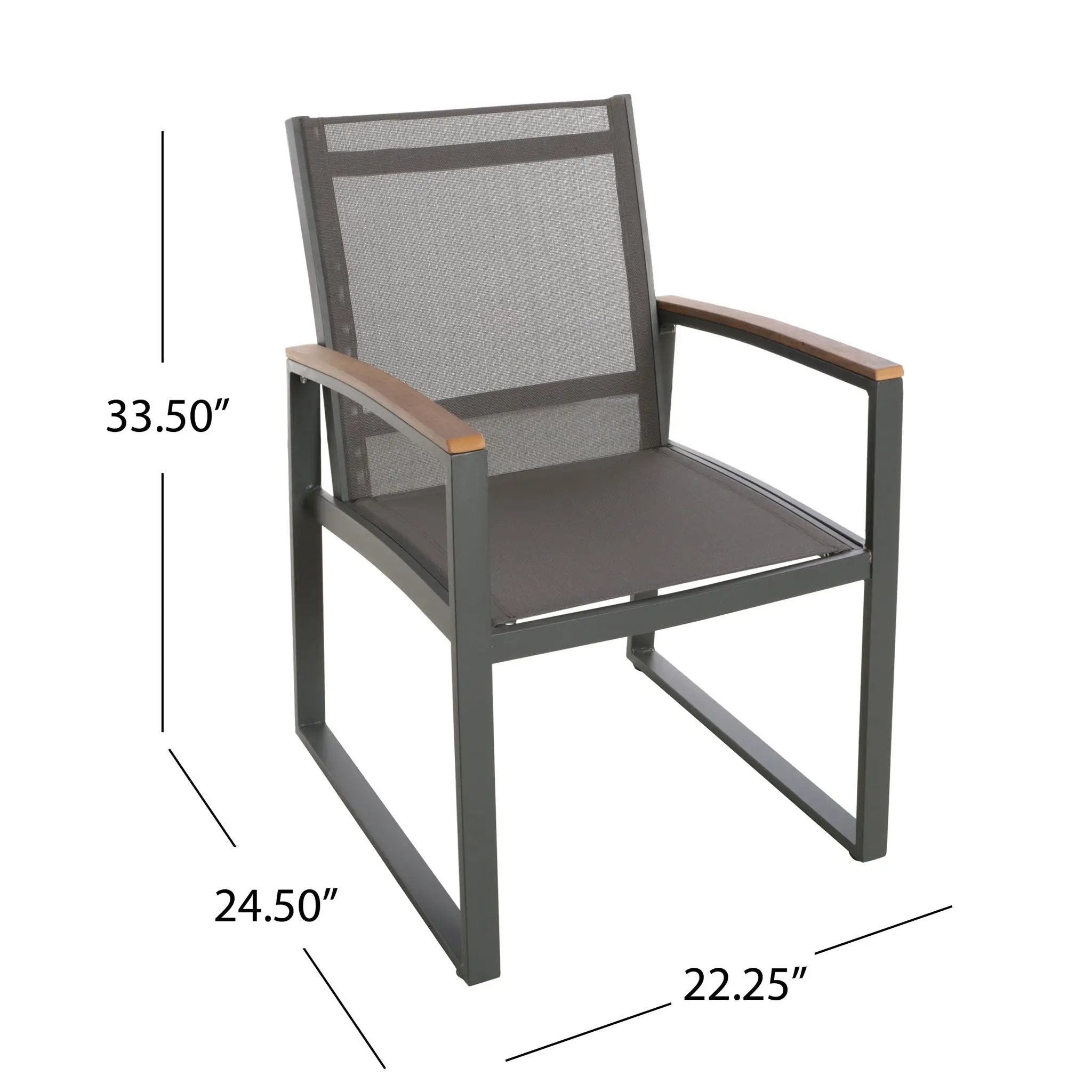 Aresha Metal Outdoor Dining Armchair (Set of 2) - Gray by HouseOfZazla