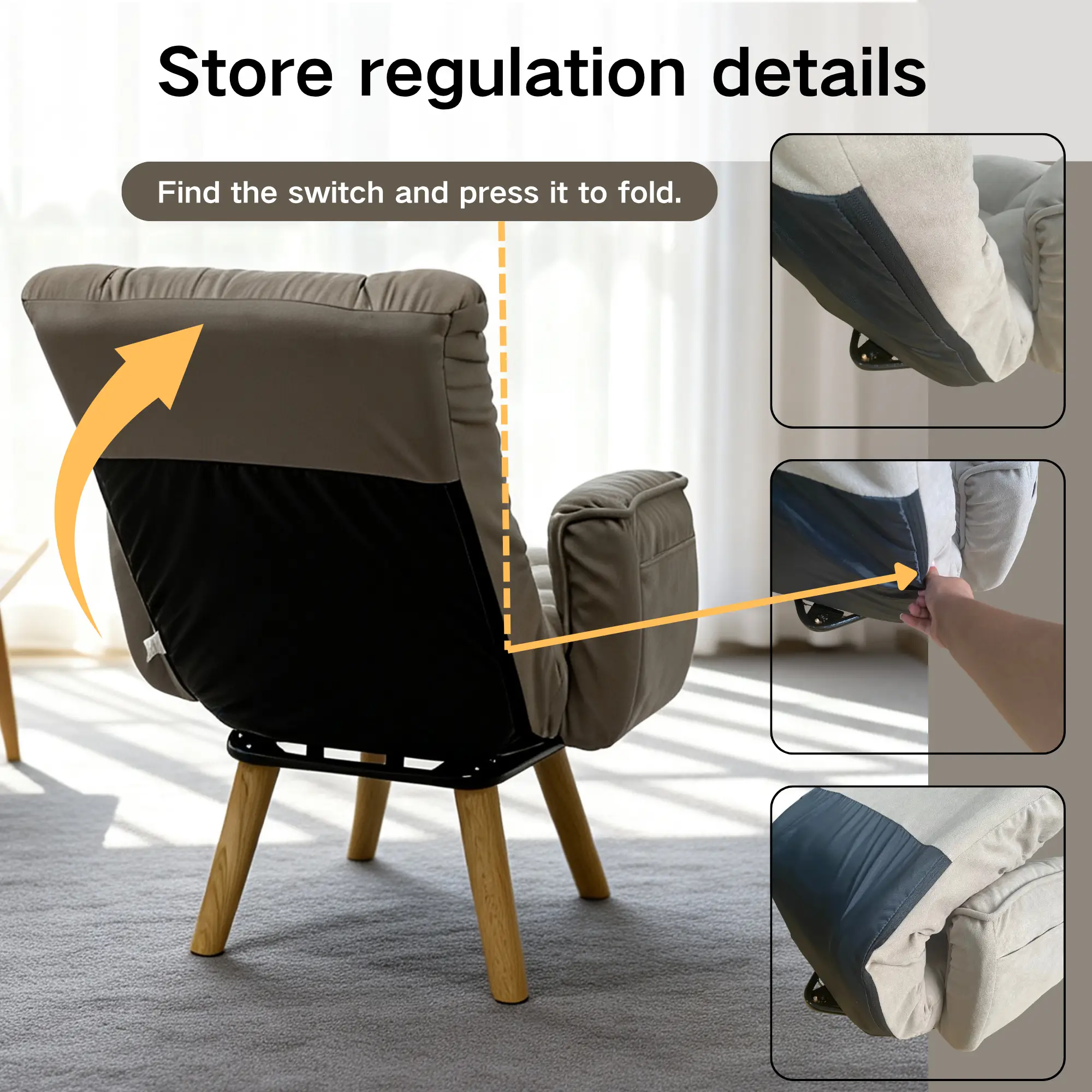 Rotatable Adjustable Back Lazy Sofa Lounge Chair by HouseOfZazla