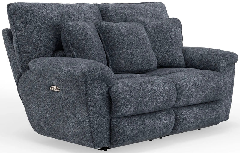 Paxon - Deep Seat Power Reclining Loveseat With Power Adjustable Headrest - Smoke by Unique Piece Furniture