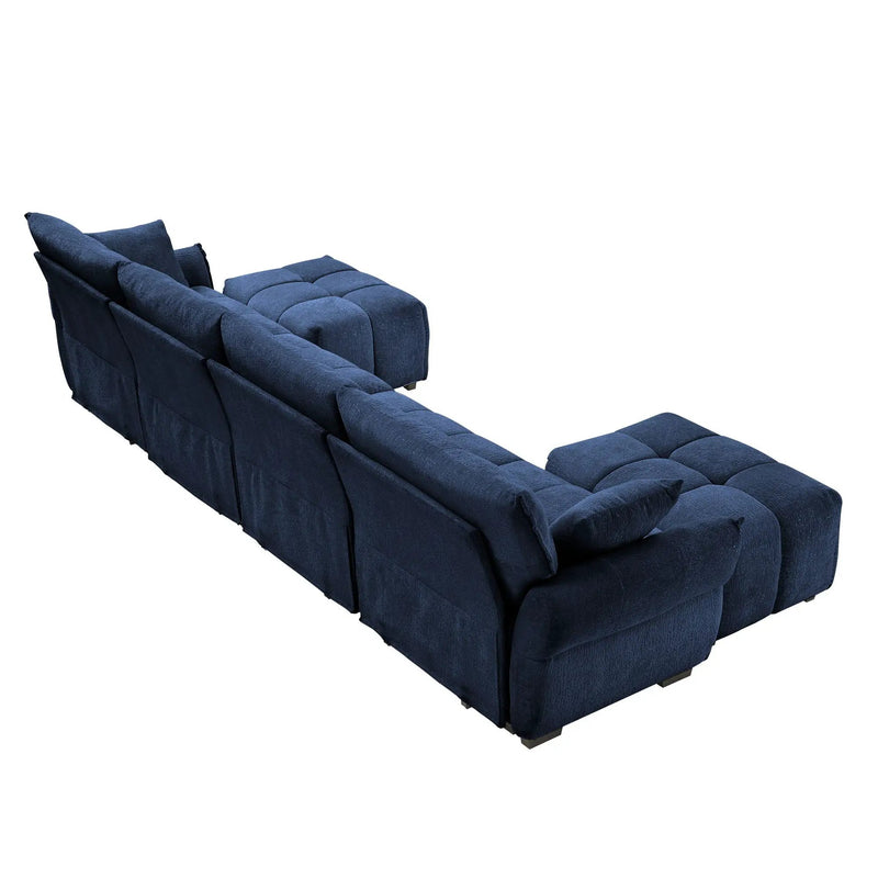 Sofa Set With Ottoman And Pillows, Textured, High Resilience Cushions by Unique Piece Furniture