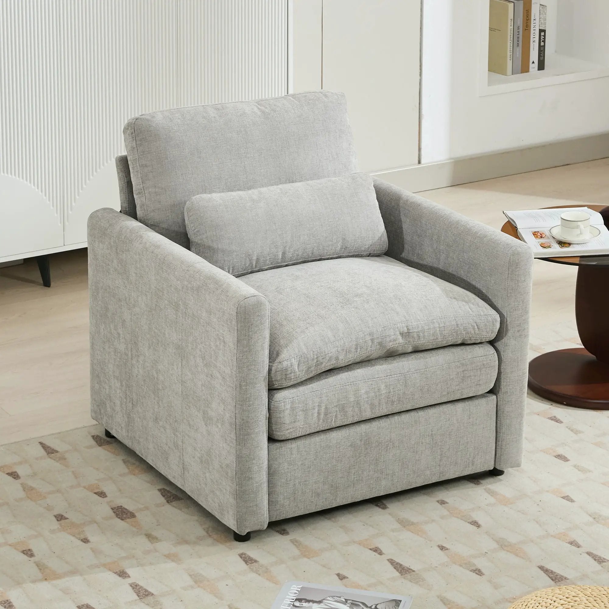 Cozy Upholstered Cushion Armchair For Living Room by HouseOfZazla