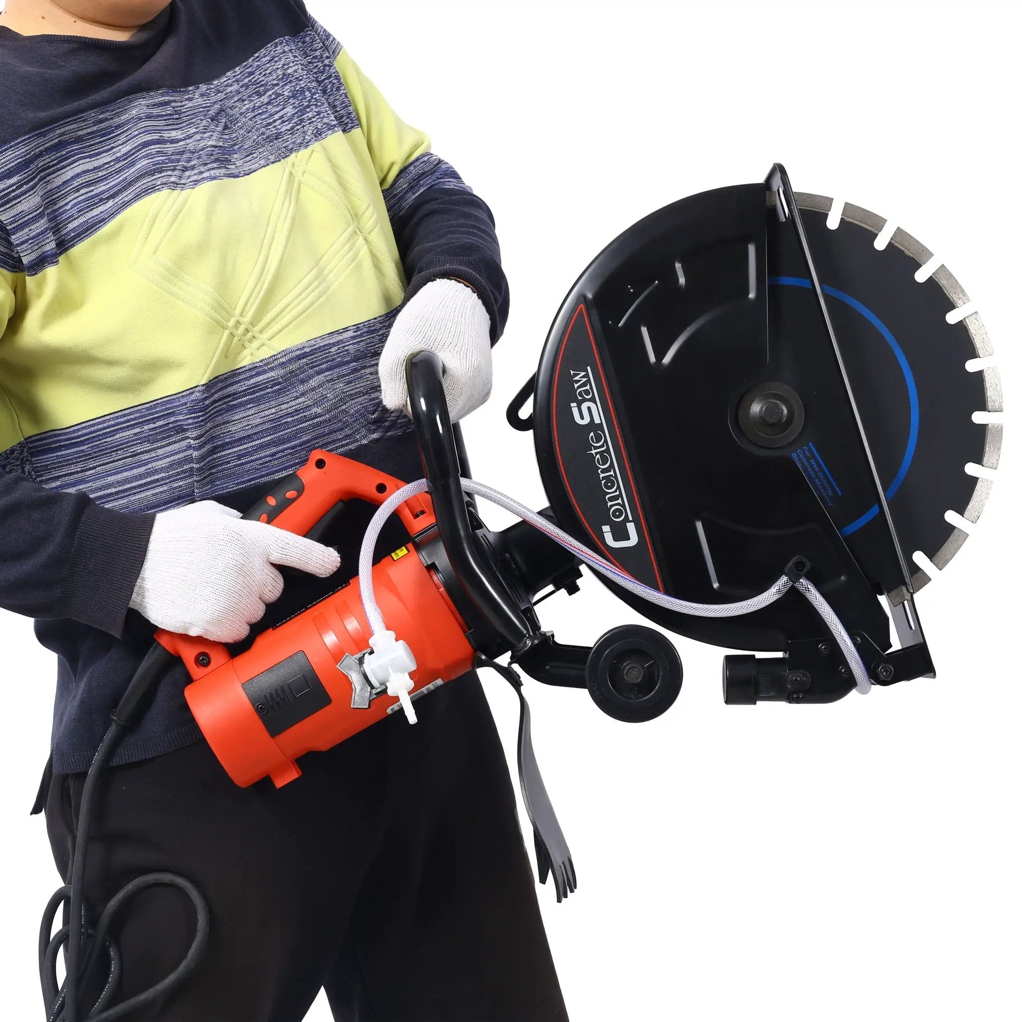 Electric 14" Cut Off Saw With Wet / Dry Functionality And Water Line Attachment Metal, 30" Length - Black by HouseOfZazla
