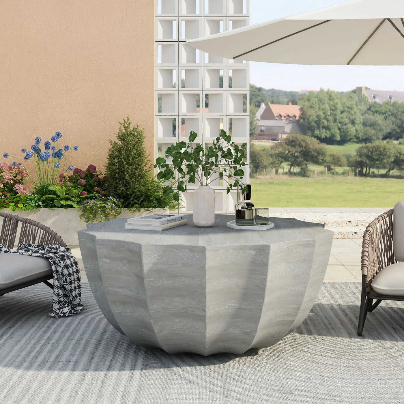 Modern Round Coffee Table For Indoor / Outdoor by HouseOfZazla