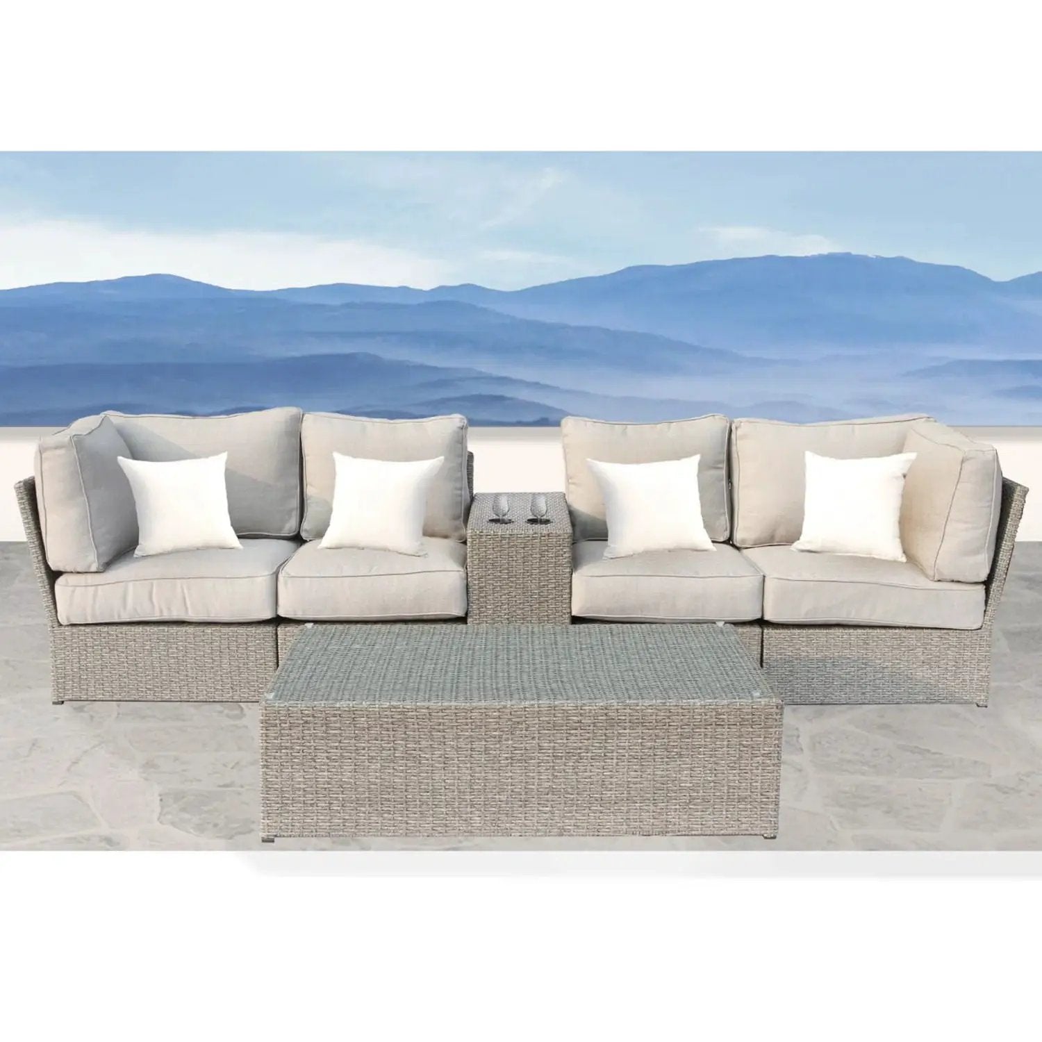 Stylish Modular Wicker Patio Seating Group by Unique Piece Furniture