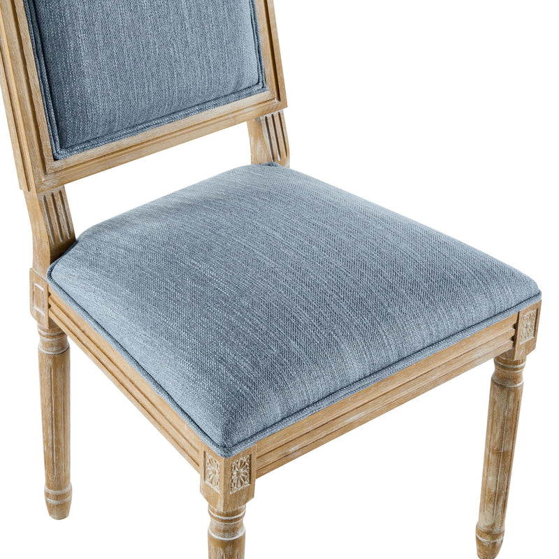 French Country Style Dining Chair With Upholstered Seating And Fluted Legs by HouseOfZazla