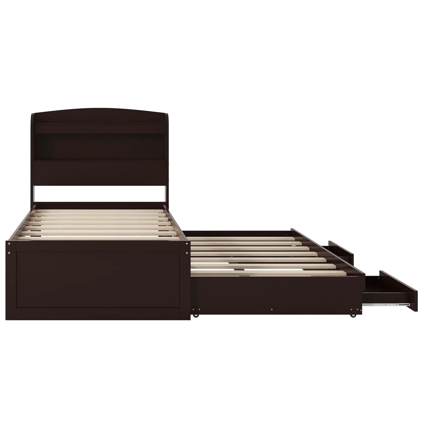 Platform Bed With LED Headboard, Charging Station, Trundle And 2 Drawers by Unique Piece Furniture