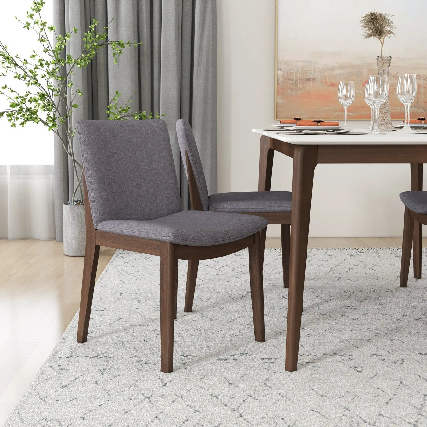 Laura - Mid-Century Modern Solid Wood Dining Chair (Set of 2) by Unique Piece Furniture