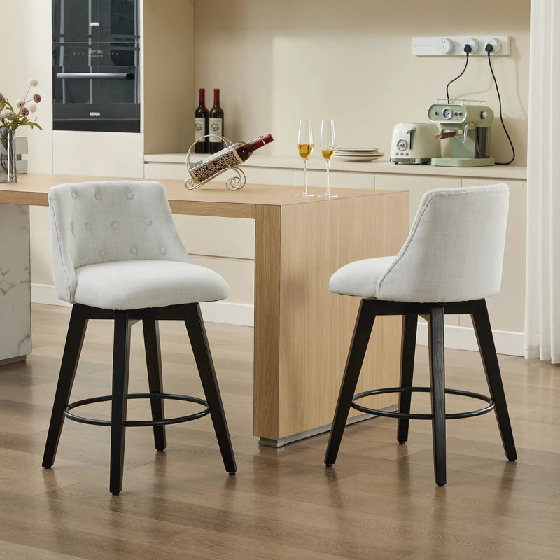 Swivel Bar Stools & Button Tufted Back (Set of 2) by HouseOfZazla