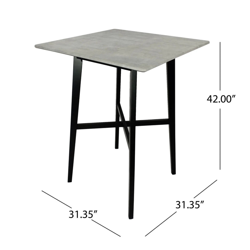 Modern Bar Height Dining Table, Rubberwood Legs and Laminate Table Top by HouseOfZazla