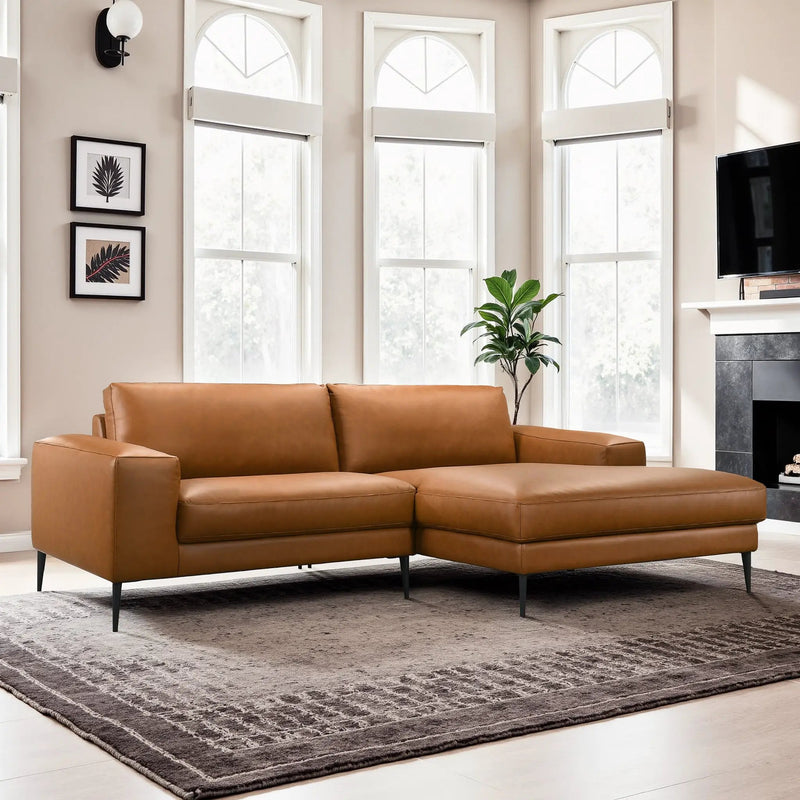 Easley Mid Century Modern Vegan Leather Wide-Arm Sofa by HouseOfZazla