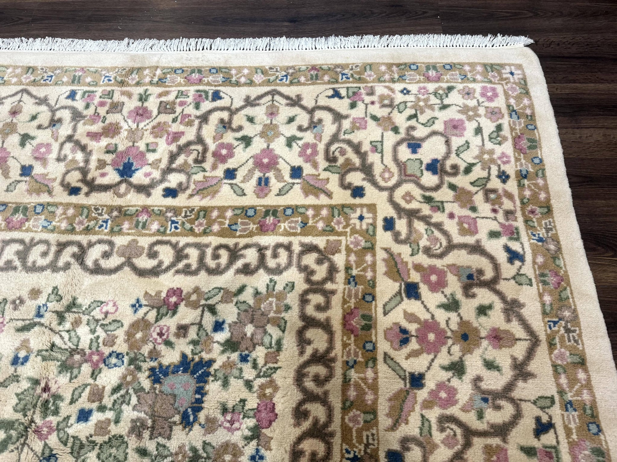 Indo Persian Rug 12x15, Palace Sized Carpet, Oversized Wool Handmade Rug, Kerman Rug, Semi Open Field, Pande Cameron Rug, Beige by Jewel Rugs