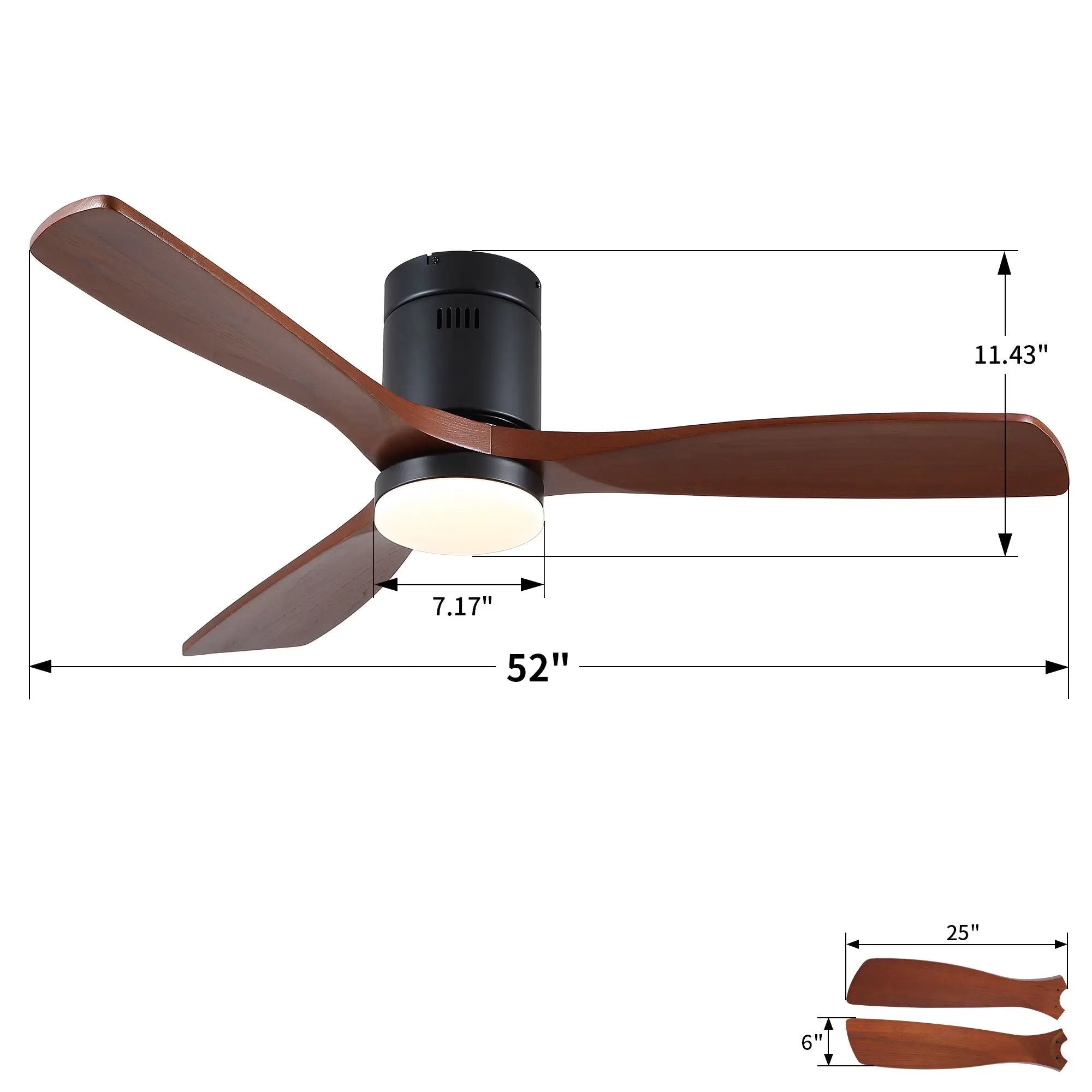 Low Profile Flush Mount Intergrated LED Ceiling Fan With Light And Silent Reversible Motor by HouseOfZazla