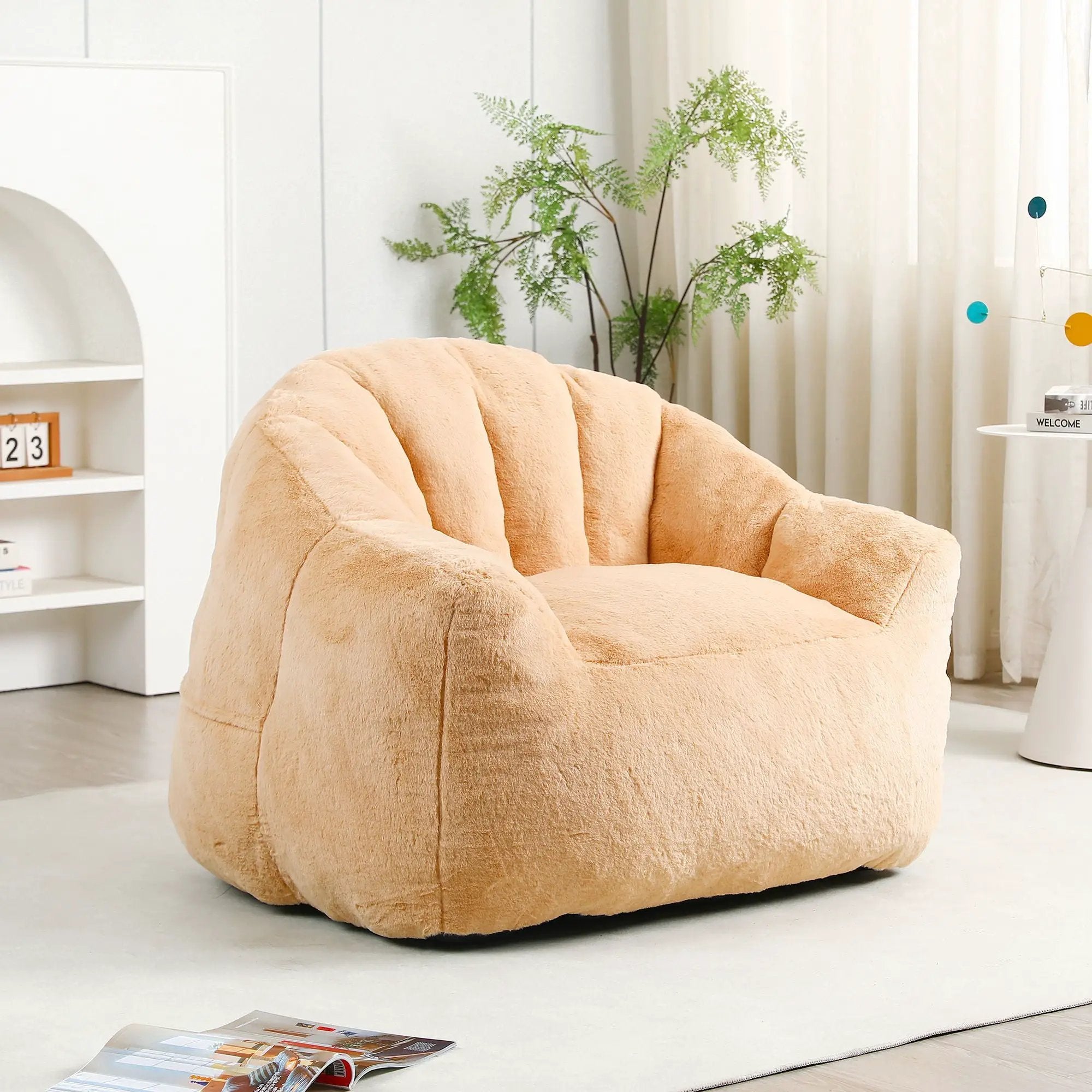 Beanbag Chair, Beanbag Sofa Chair With Armrests Stuffed High Density Foam by Unique Piece Furniture