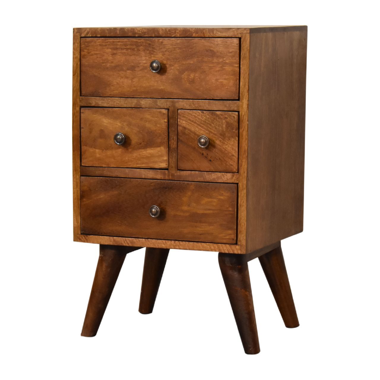 4 Drawer Multi Bedside Table - Chestnut by HouseOfZazla