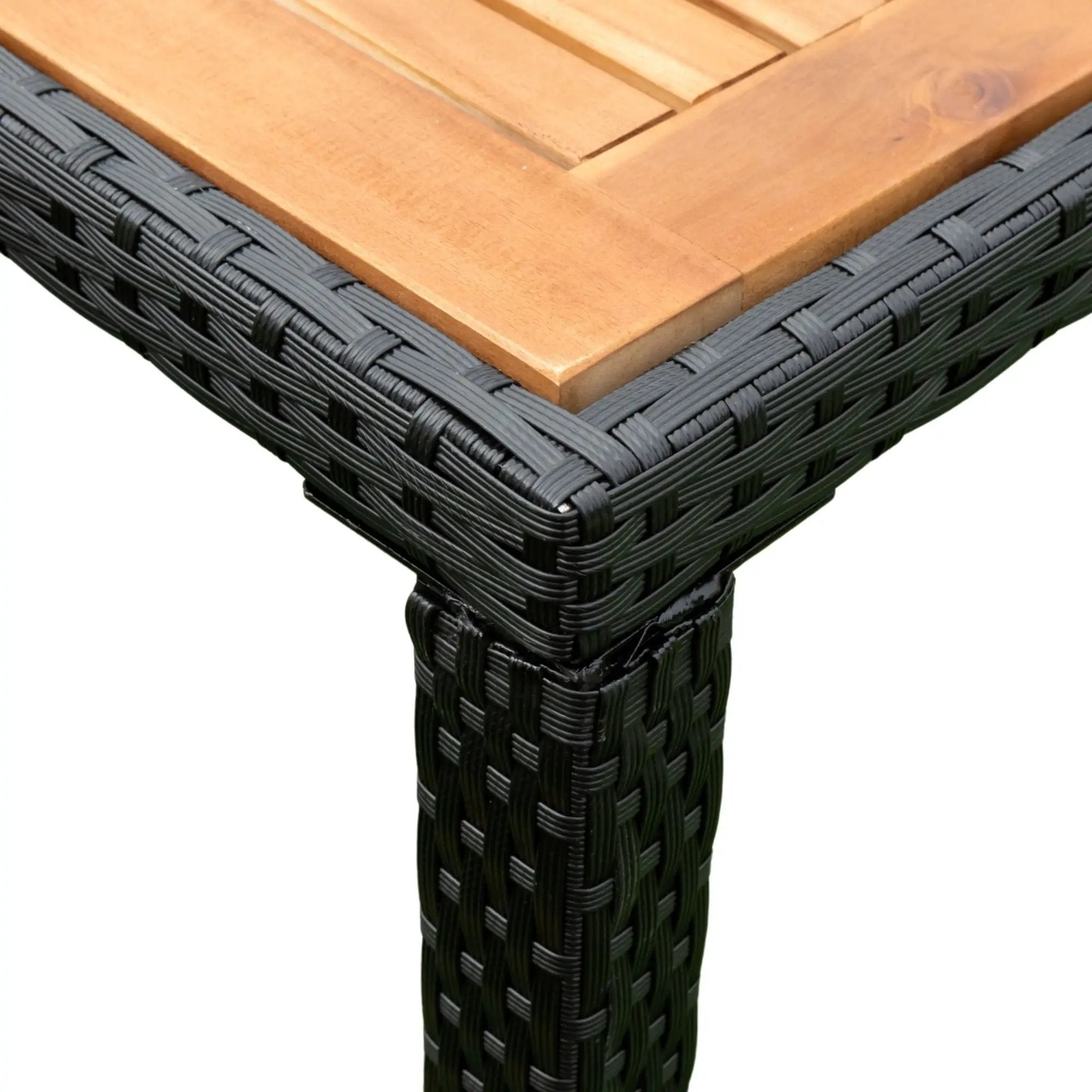 Outdoor Patio Wicker Dining Set With Acacia Wood Top by Unique Piece Furniture