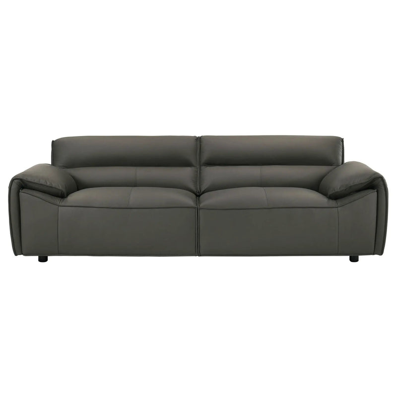 Buxton 2-piece Leather Upholstered Sofa Set Graphite by Unique Piece Furniture