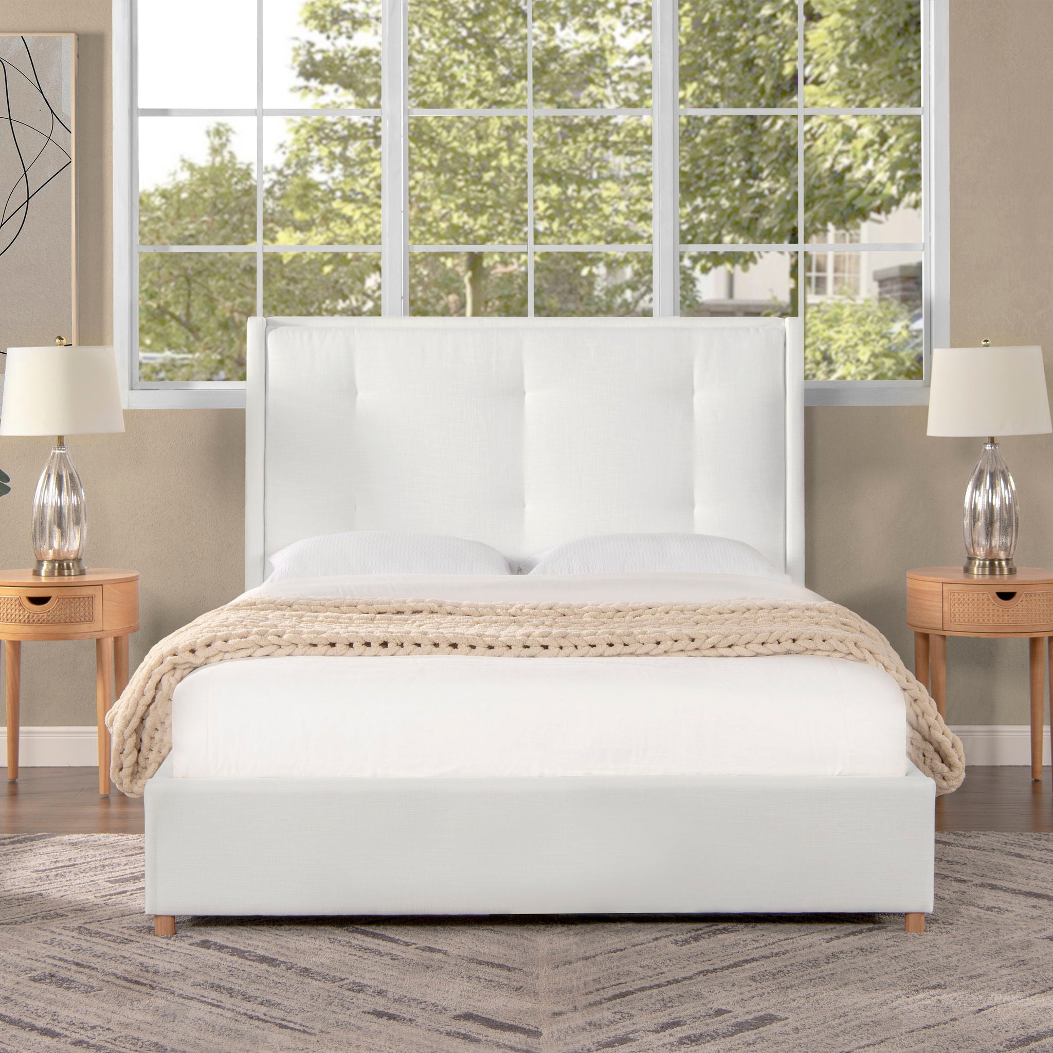 Miramar - Cushion Back Headboard Platform Bed Frame by HouseOfZazla