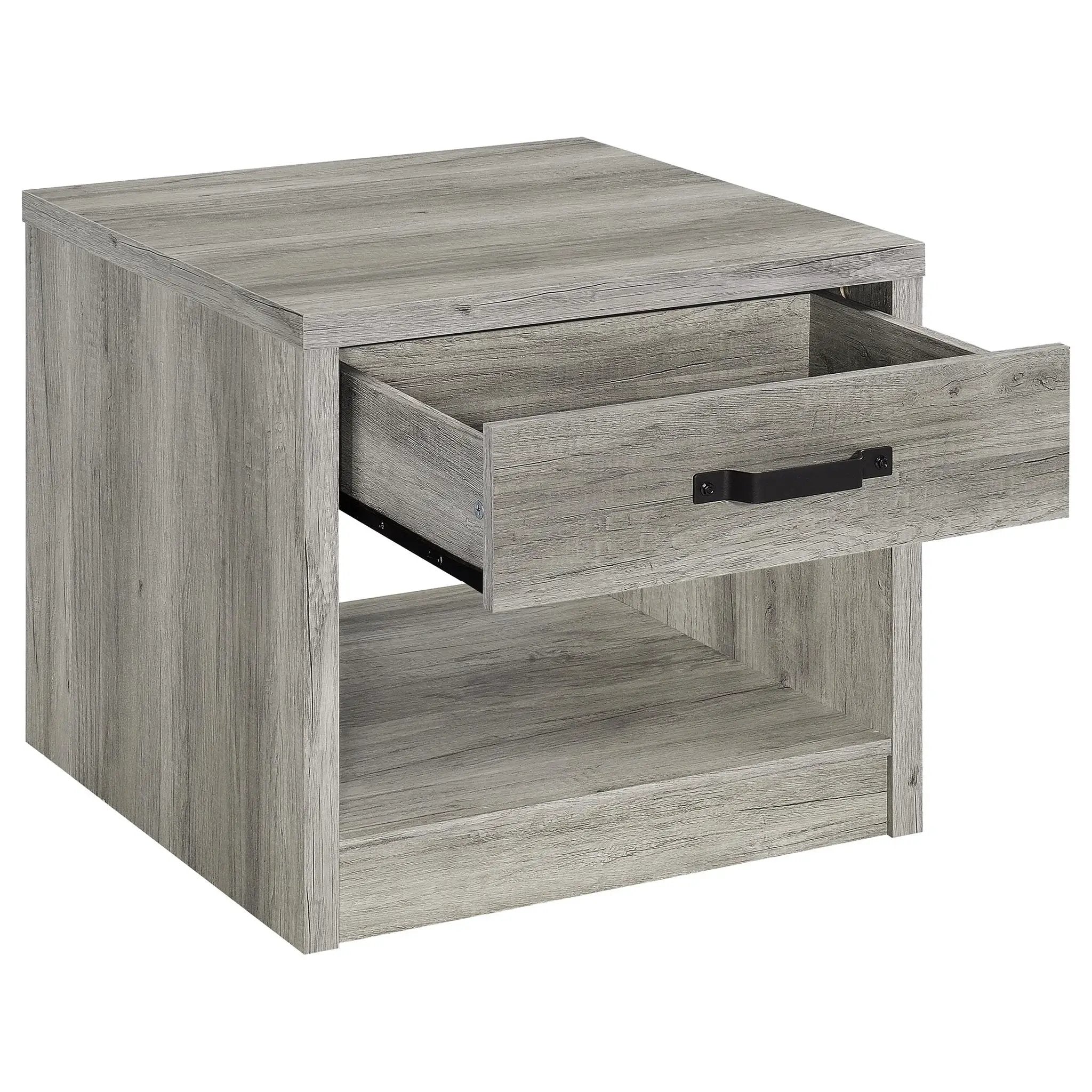 Nuberg - 2 Piece And End Table Set With Storage Drawers - Gray by HouseOfZazla