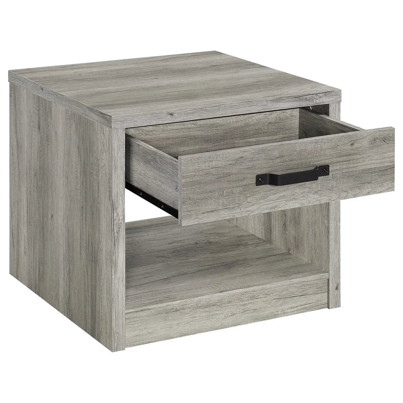 Nuberg - 2 Piece And End Table Set With Storage Drawers - Gray by HouseOfZazla