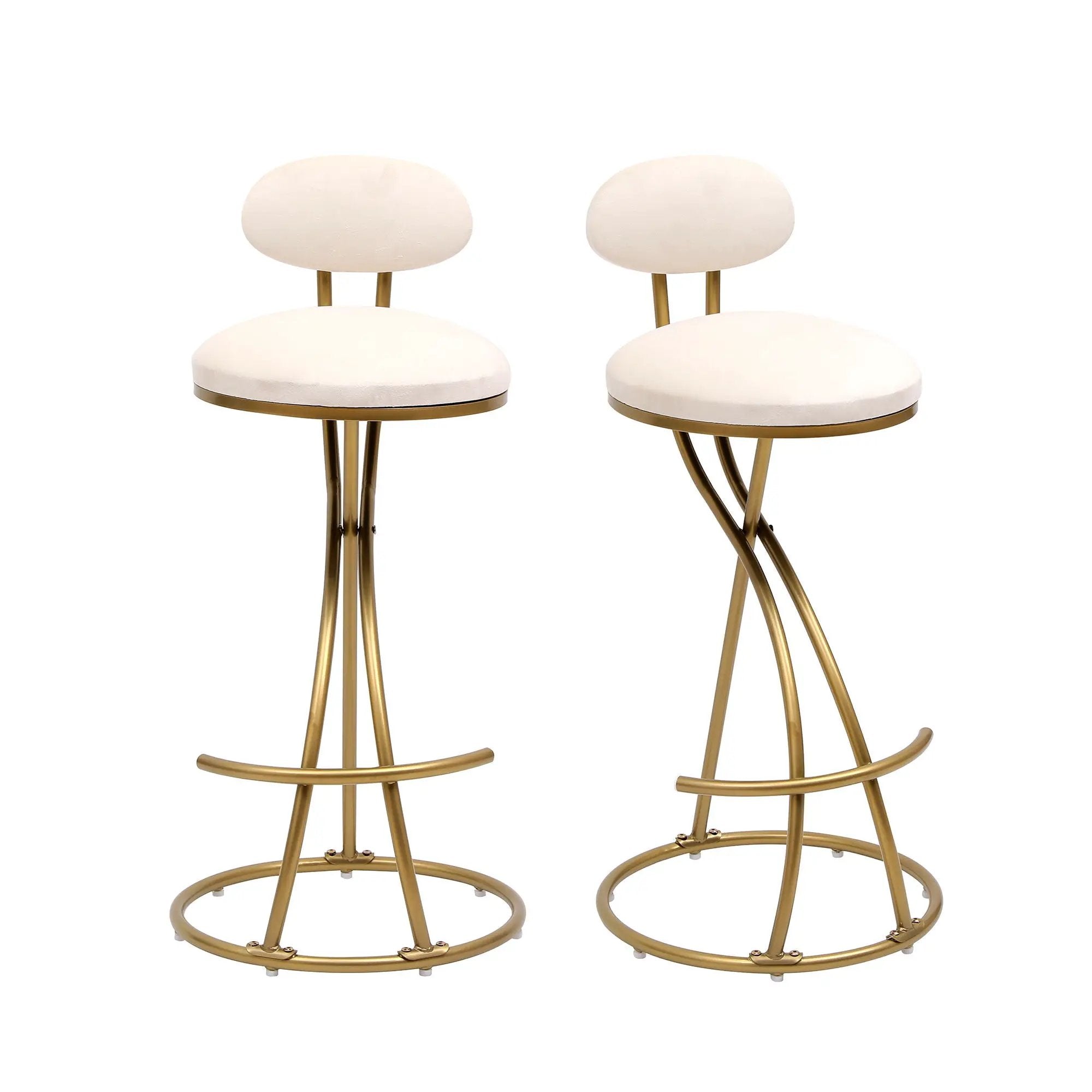 Bar Stools Upholstered Counter Height Barstools For Kitchen Island Modern Dining Chairs With Footrest (Set of 2) by Unique Piece Furniture