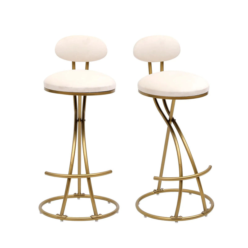 Bar Stools Upholstered Counter Height Barstools For Kitchen Island Modern Dining Chairs With Footrest (Set of 2) by HouseOfZazla