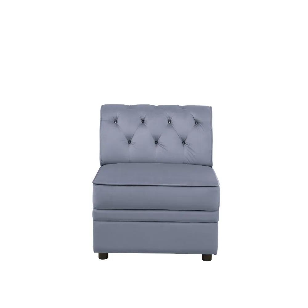 Bois II - Modular Armless Chair - Gray Velvet by Unique Piece Furniture