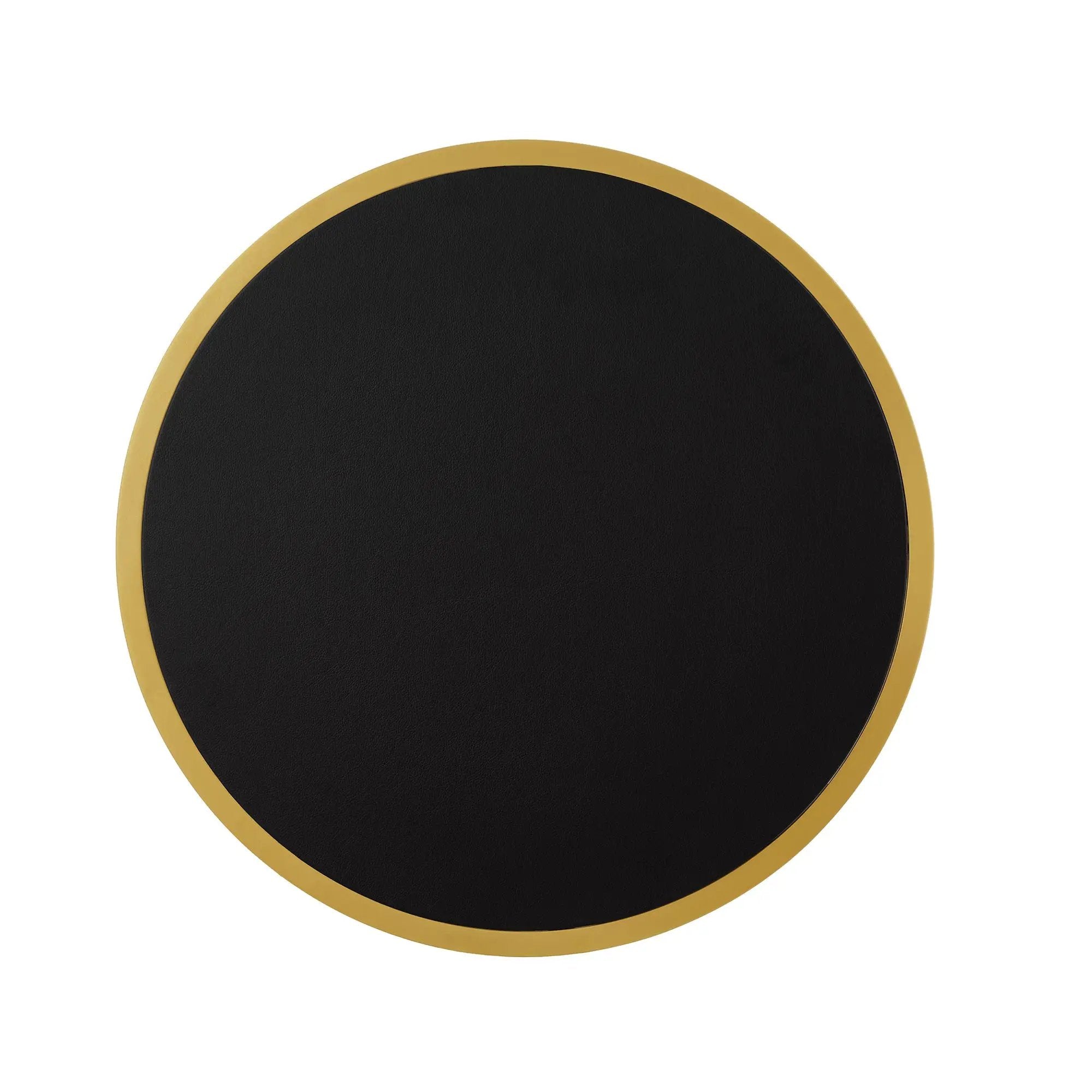 Modern Faux Leather Nesting Round Coffee Table Set of 2 by HouseOfZazla