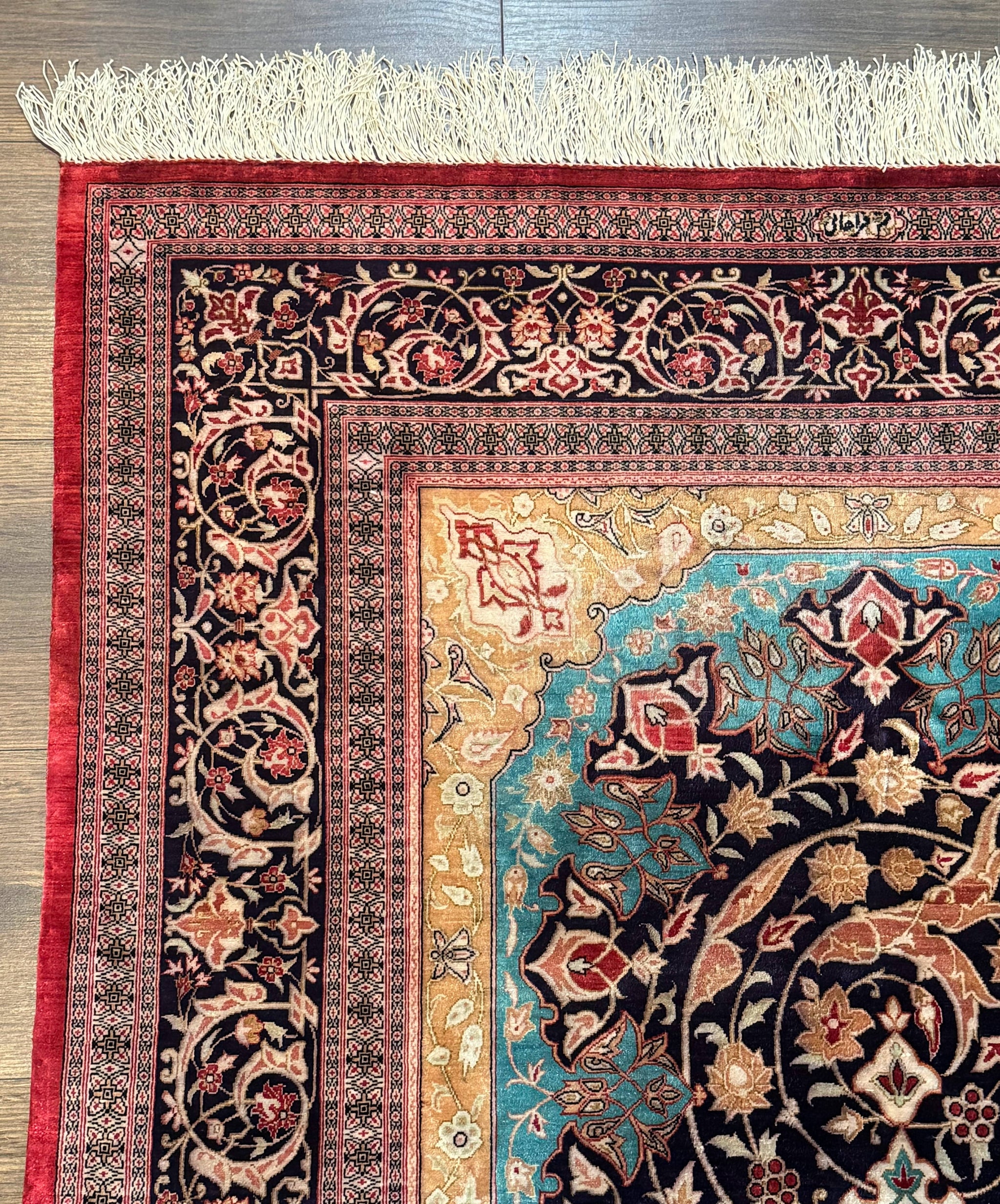 Magnificent Persian Qum Silk Rug 3x5, Exceptionally Fine 780 KPSI, Signed, Rare by Jewel Rugs
