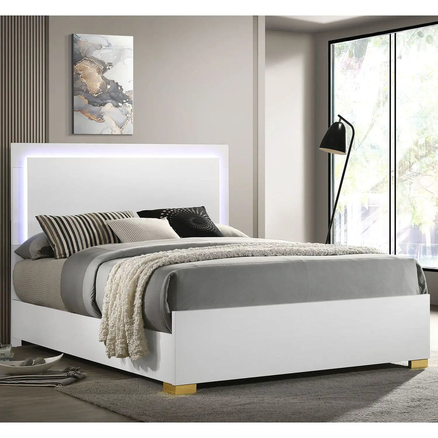 Jeremiah - LED Panel Bed With Touch Controlled Lighting by HouseOfZazla