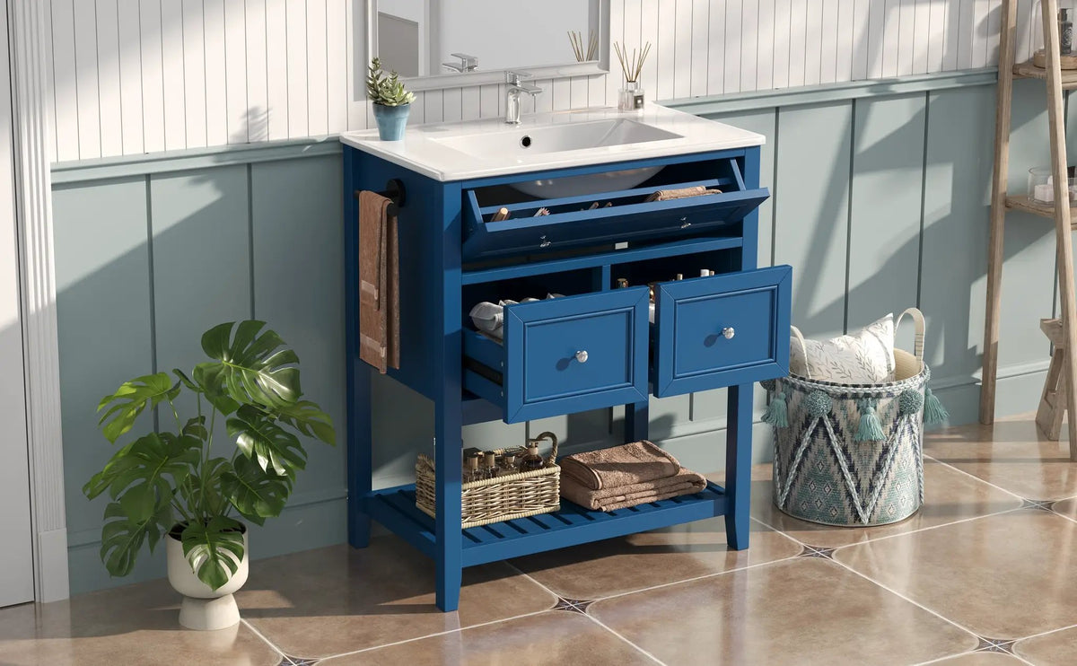30" Navy Blue Bathroom Vanity by HouseOfZazla