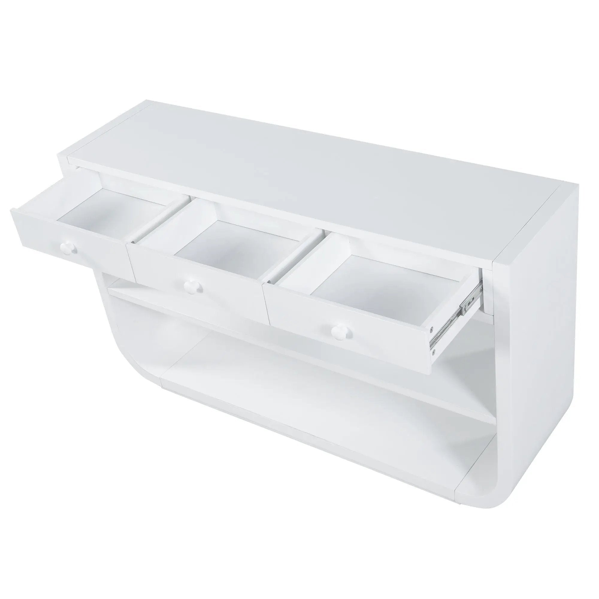 Console Table With 3 Soft Close Drawers & 2 Open Shelves by HouseOfZazla